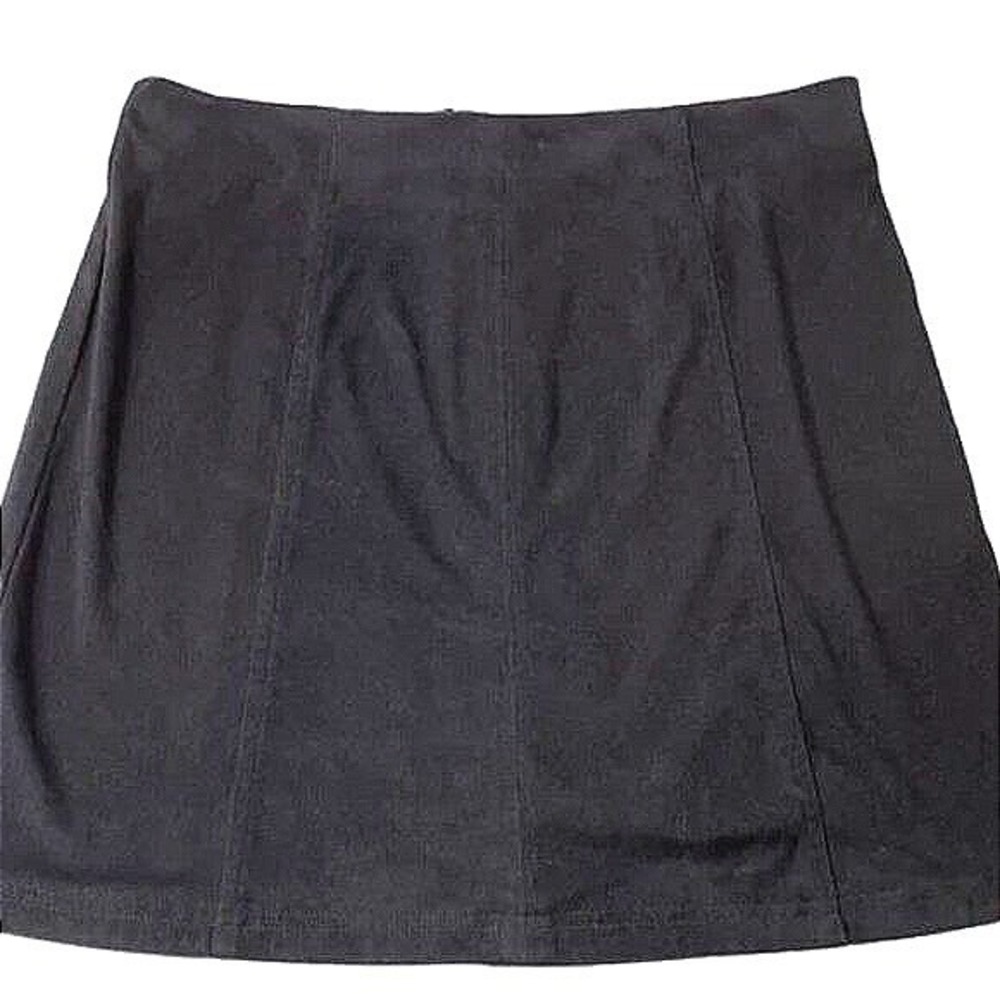 Mi Ami Women's A-Line Black Mini Zip Back Faux Suede Size S‎